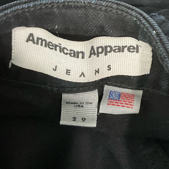 American Apparel Jeans Womens High Waist Rise Slim Skinny Jeans Black sz 29 - Picture 9 of 12